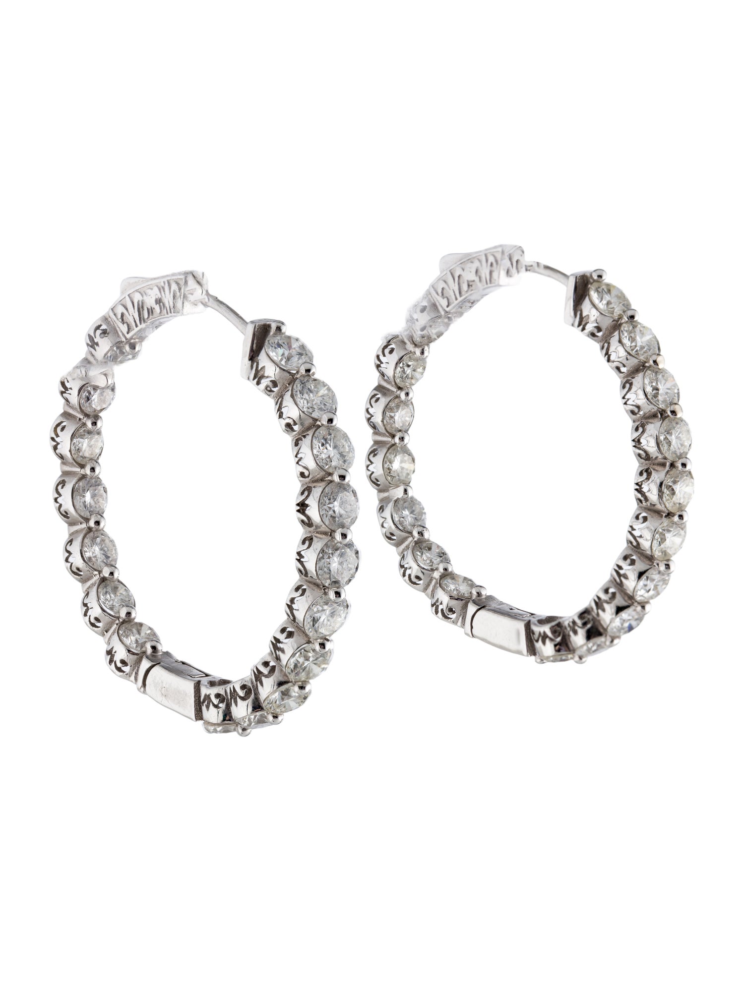 Earrings 14K 9.86ctw Diamond Inside-Out Hoop Earrings