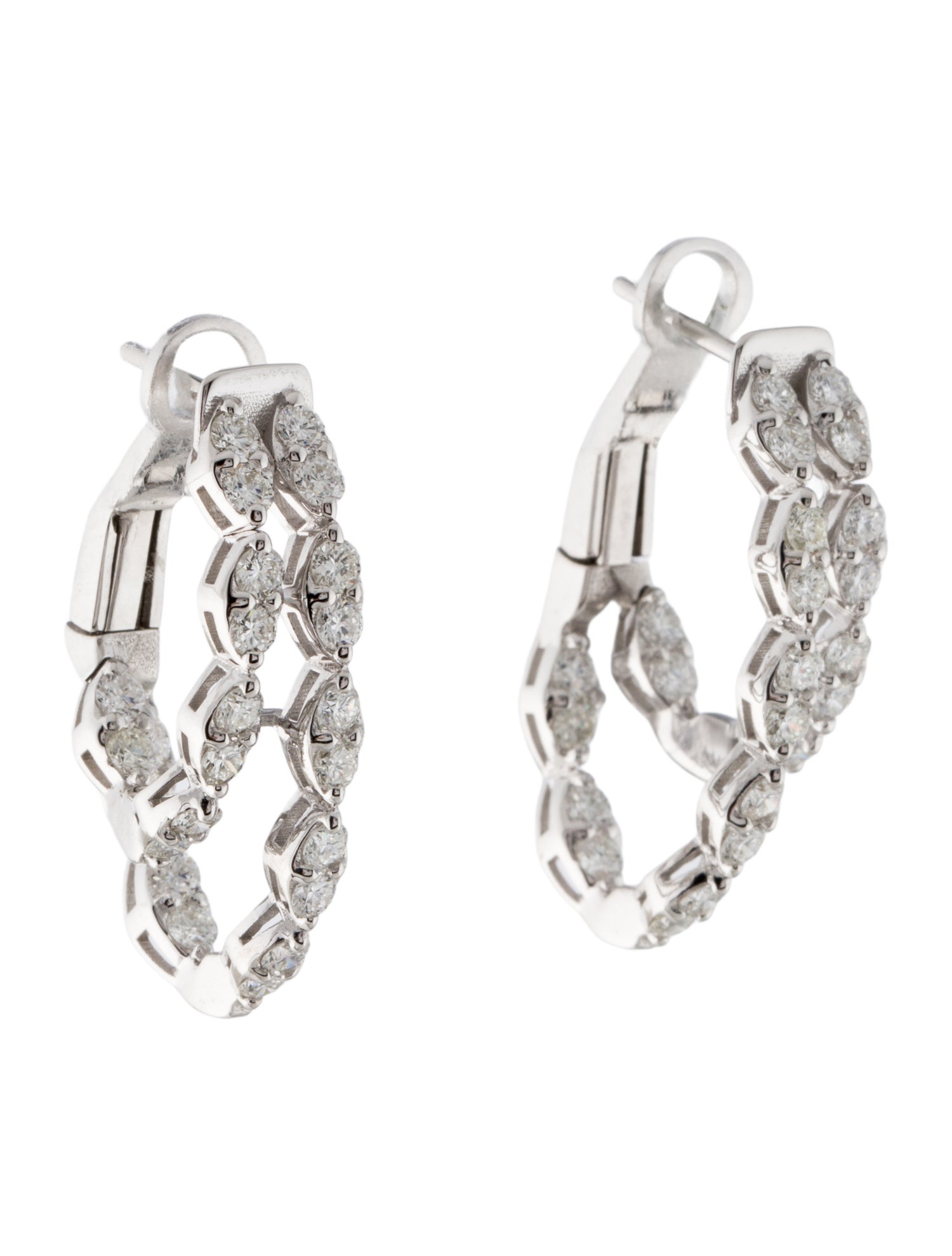 Earrings 14K 2.25ctw Diamond Double Inside-Outside Hoop