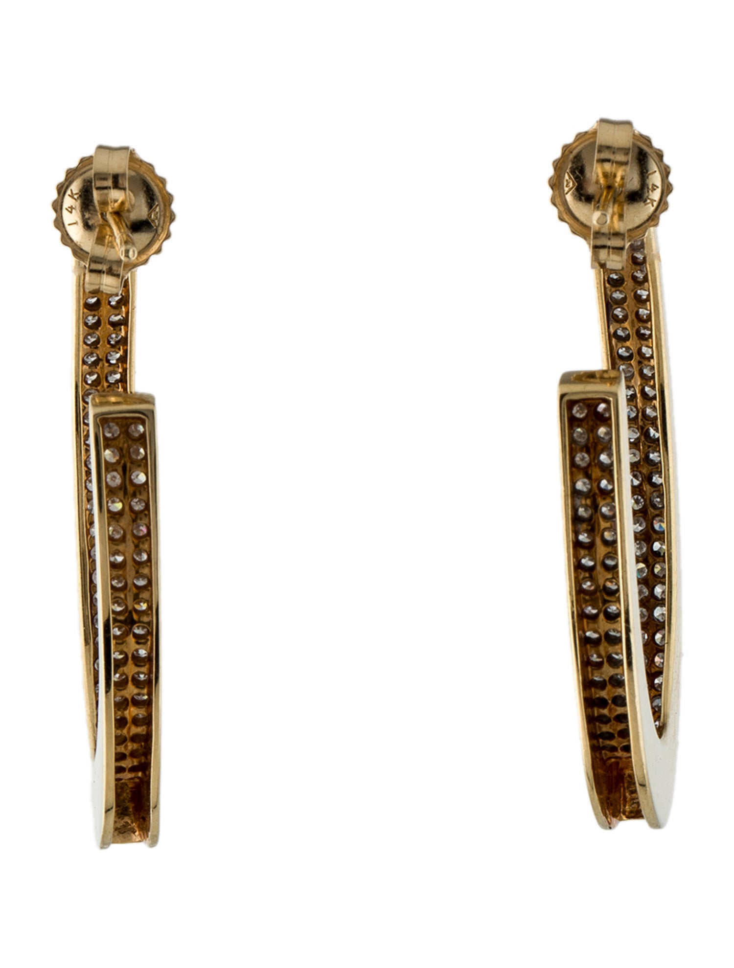 Earrings 14K Two-Tone Diamond Inside Out Hoop