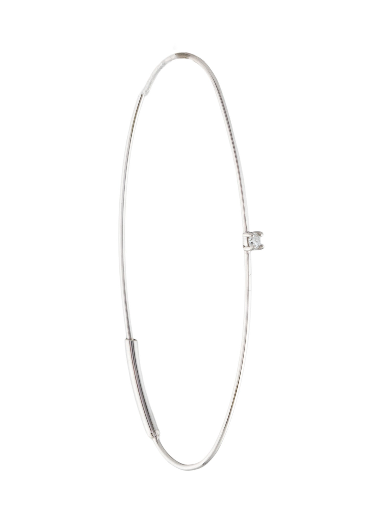 Earrings 14K Diamond Oval Hoop Earring