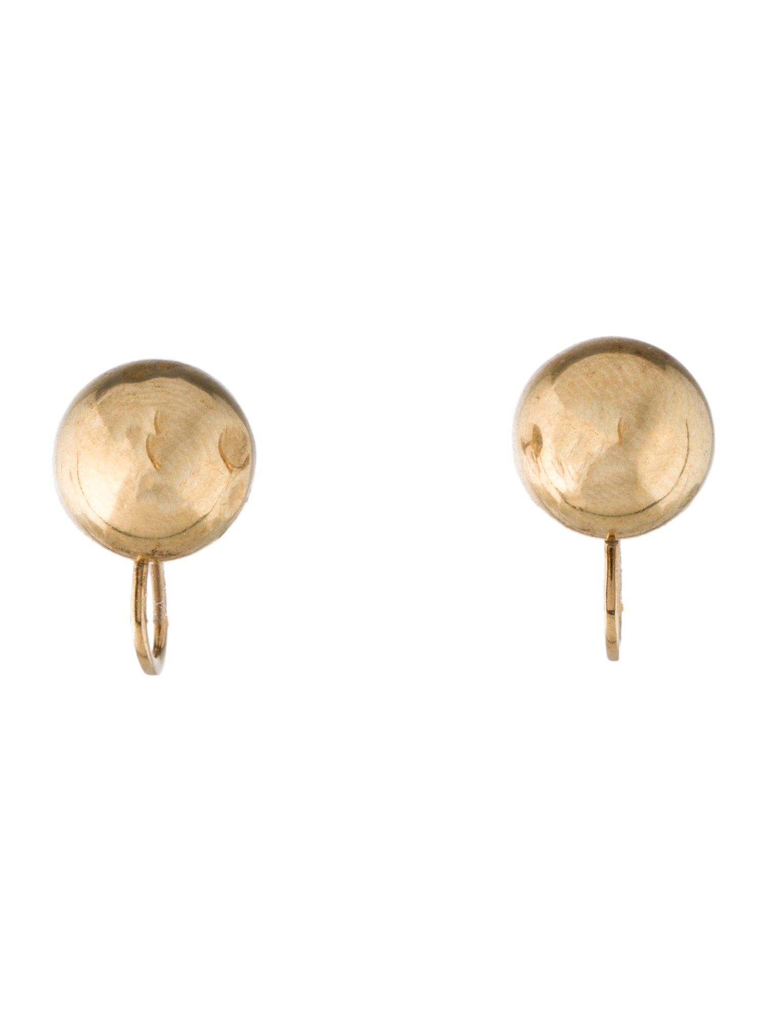 Earrings 14K Clip-On Dome Earrings