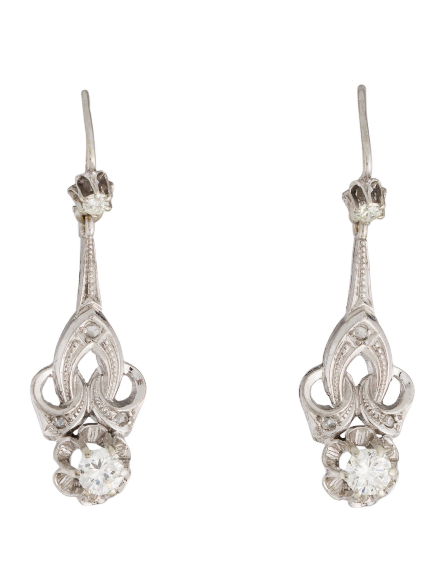 Earrings 18K Diamond Drop Earrings