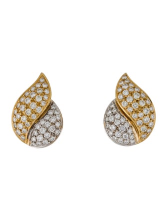 Earrings 18K 2.97ctw Diamond Teardrop Adjustable Earclip Earrings