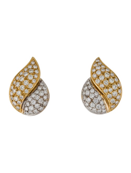 Earrings 18K 2.97ctw Diamond Teardrop Adjustable Earclip Earrings