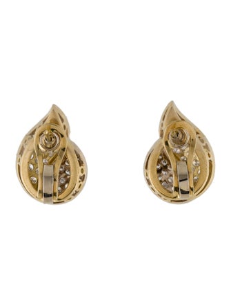 Earrings 18K 2.97ctw Diamond Teardrop Adjustable Earclip Earrings