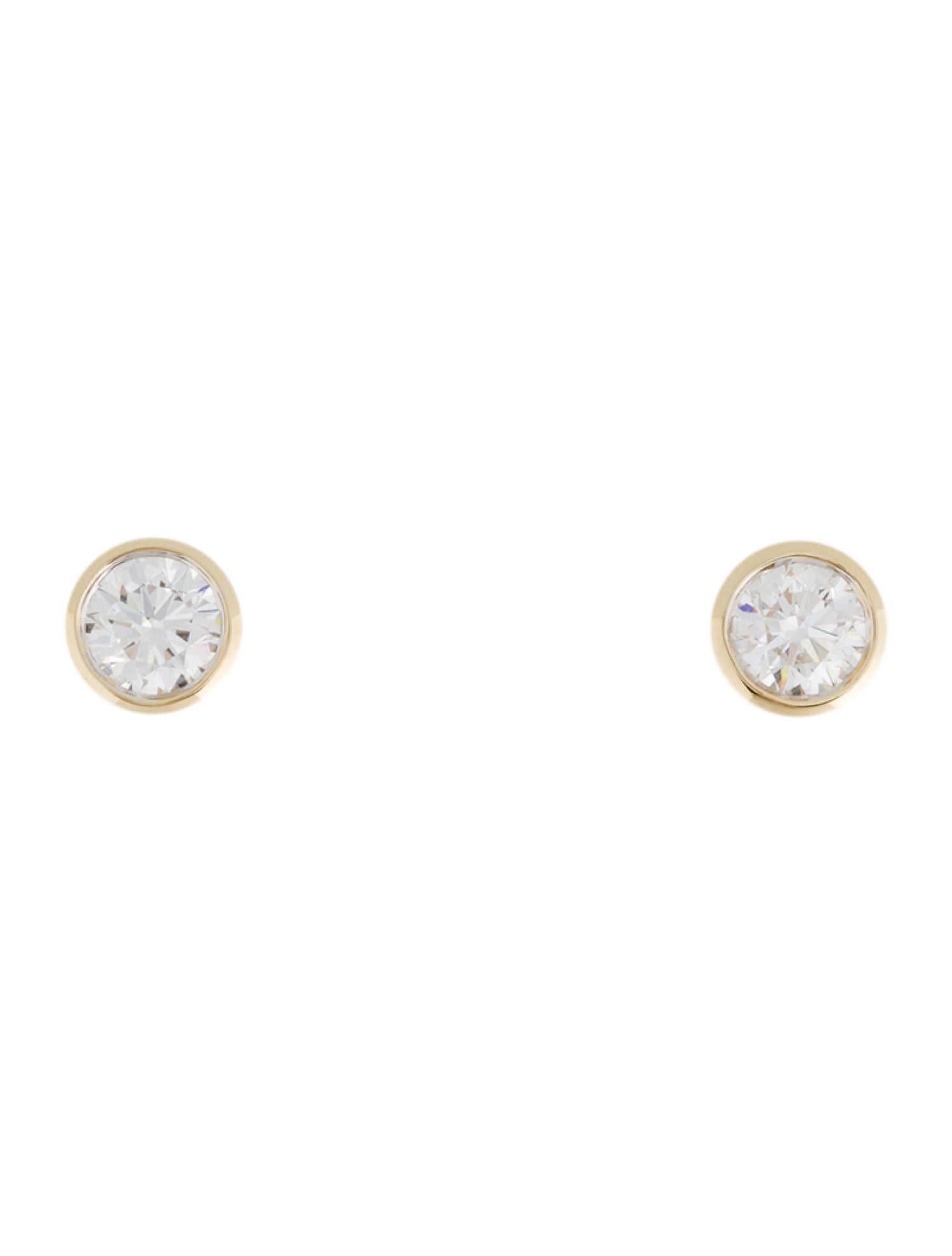 Earrings 14K 1.70ctw Lab-Grown Diamond Solitaire Bezel Stud Earrings