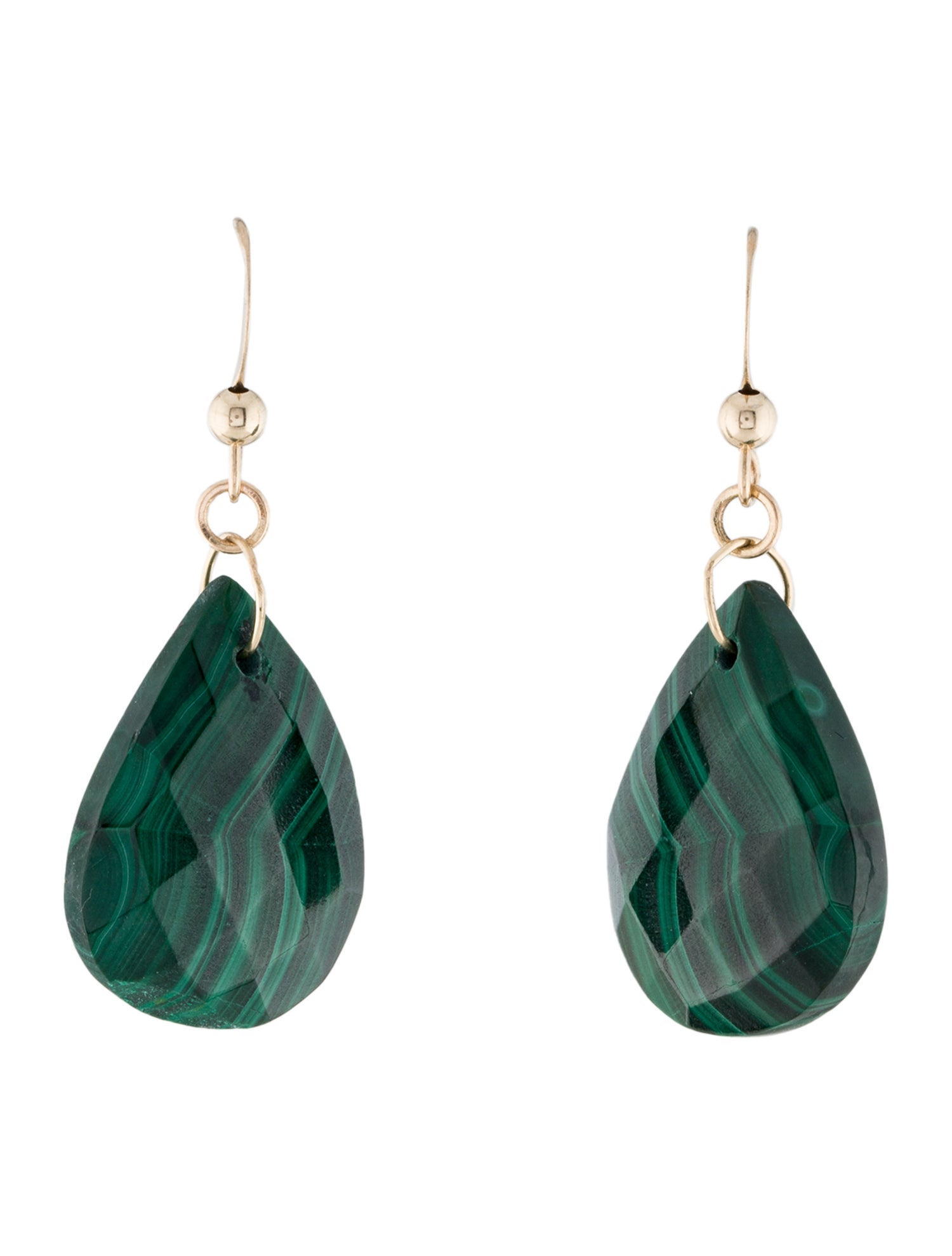 Earrings 14K Malachite Drop Earrings