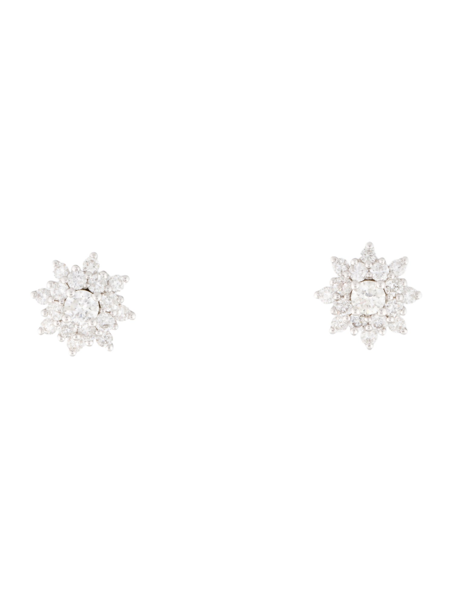 Earrings 14K Diamond Flower Stud