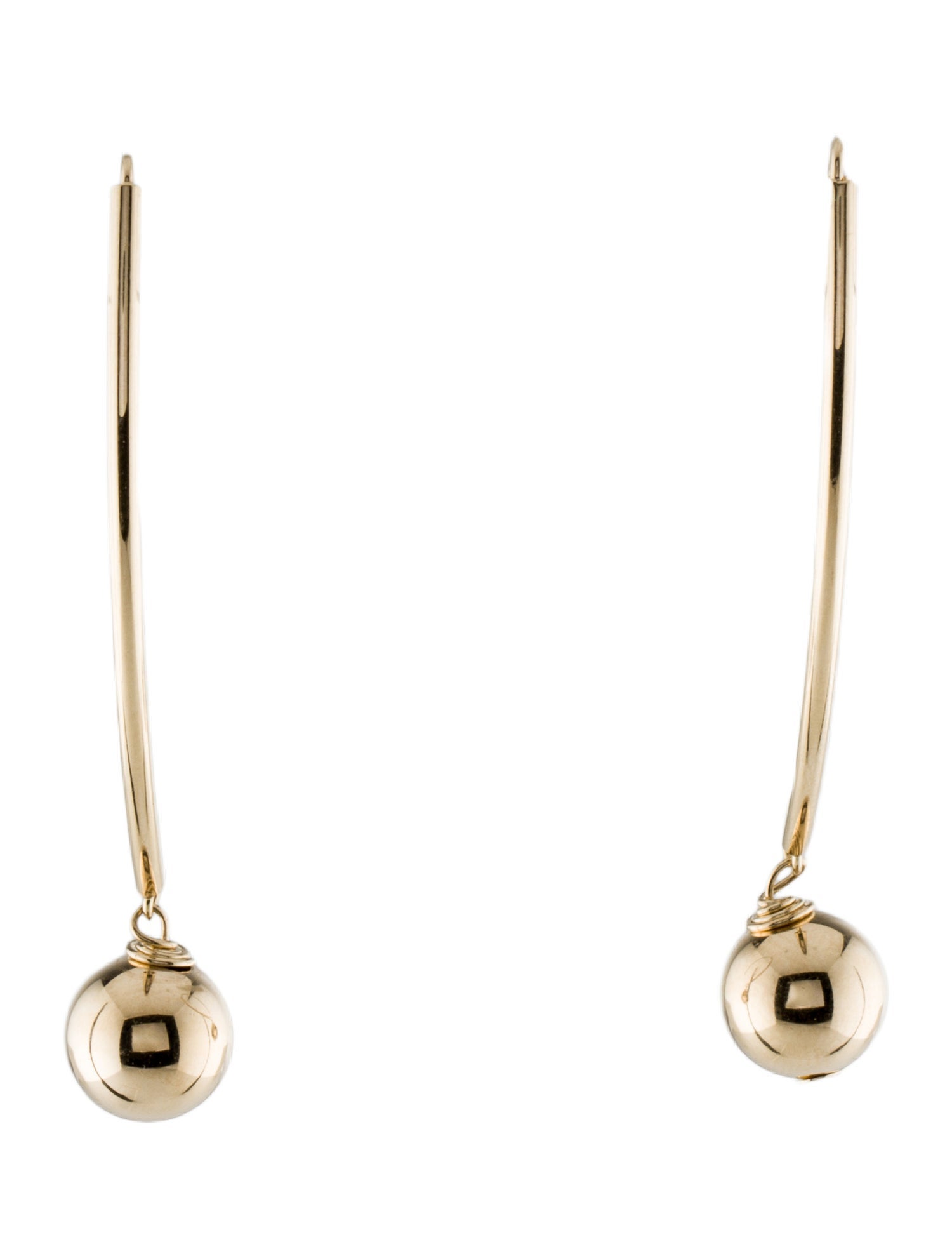Earrings 14K Ball Drop Threader Earrings