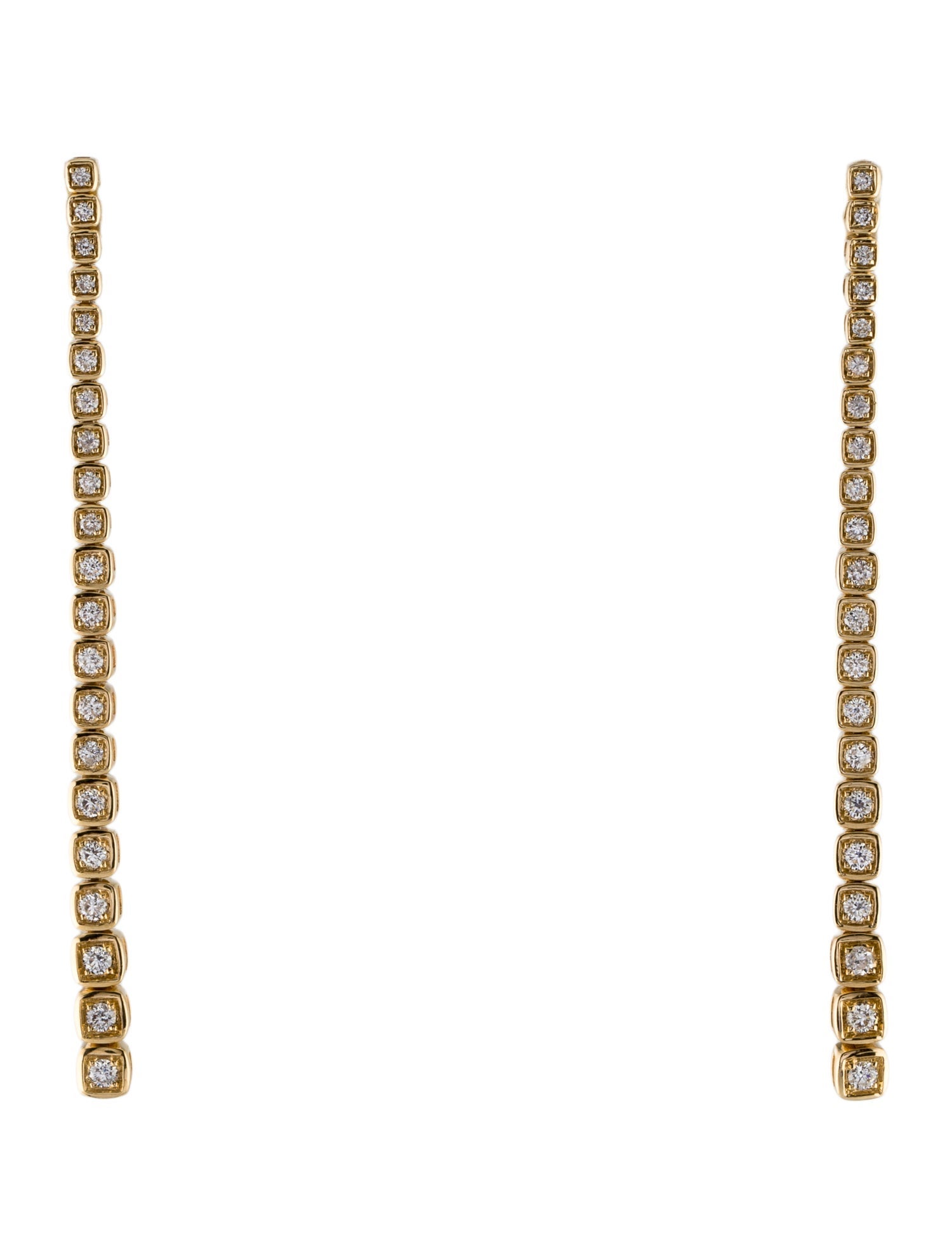 Earrings 14K DIamond Tapered Drop