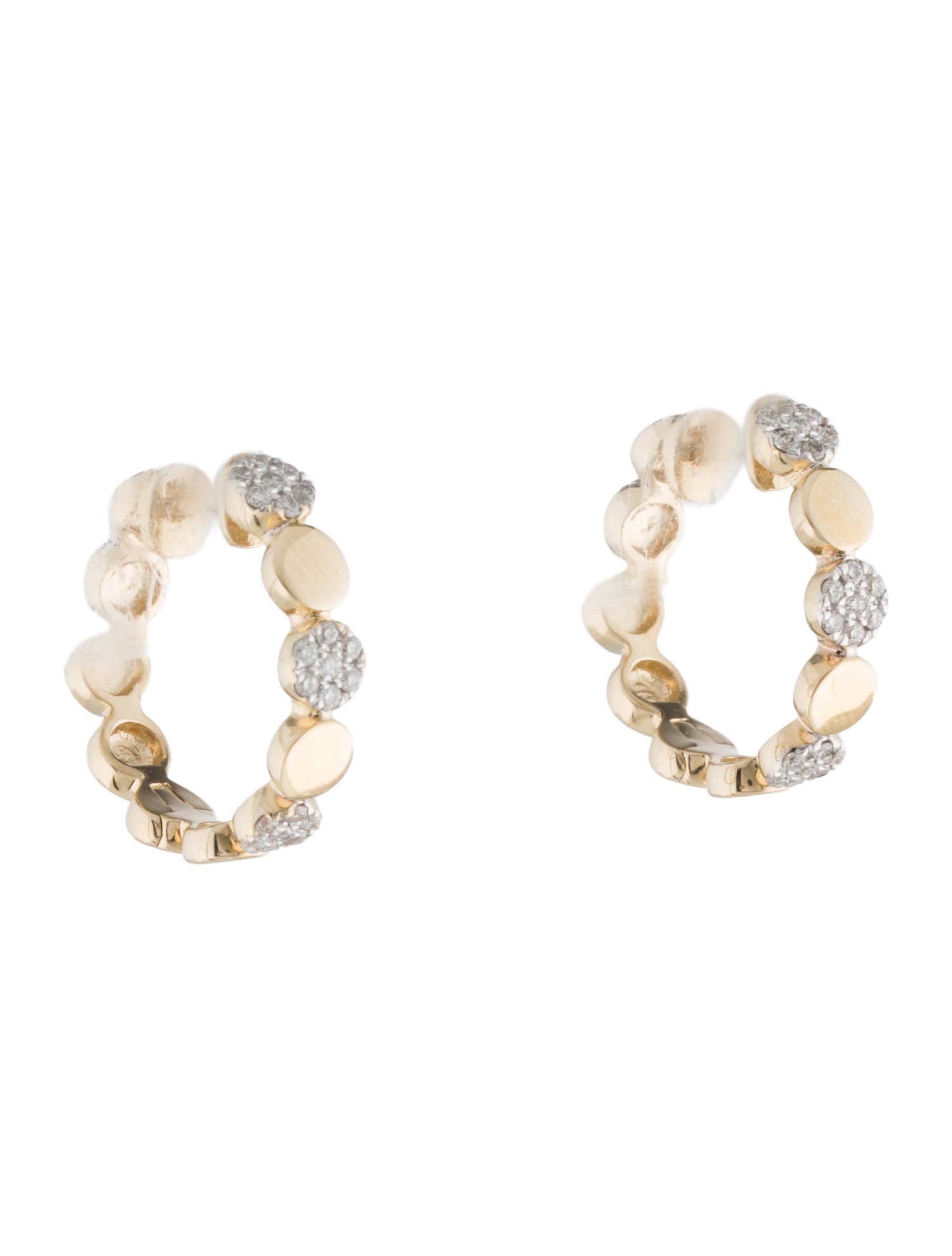 Earrings 14K Diamond Huggie Hoop Earrings