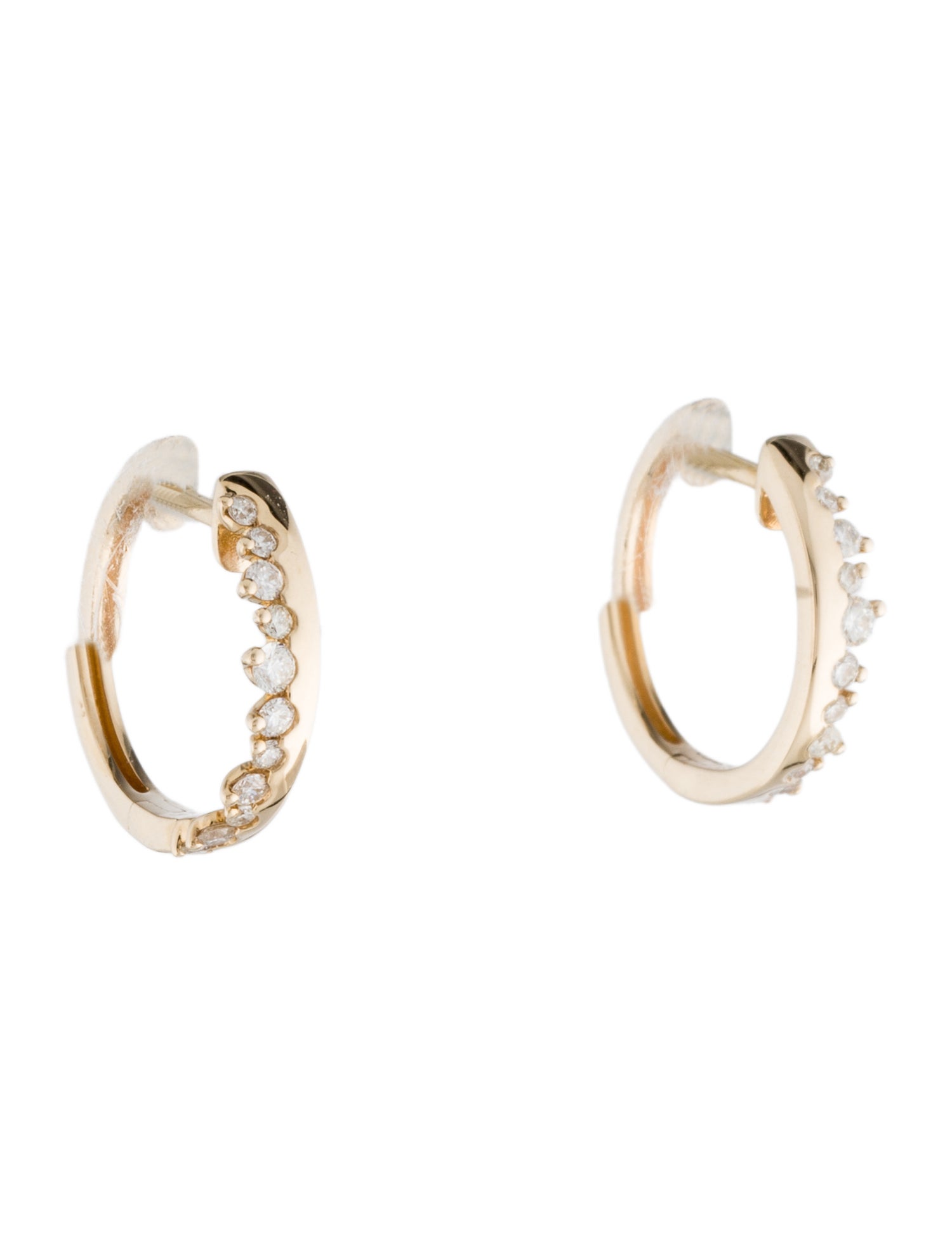 Earrings 14K Diamond Hoop Earrings