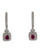 Earrings 14K Diamond & Ruby Drop Earrings
