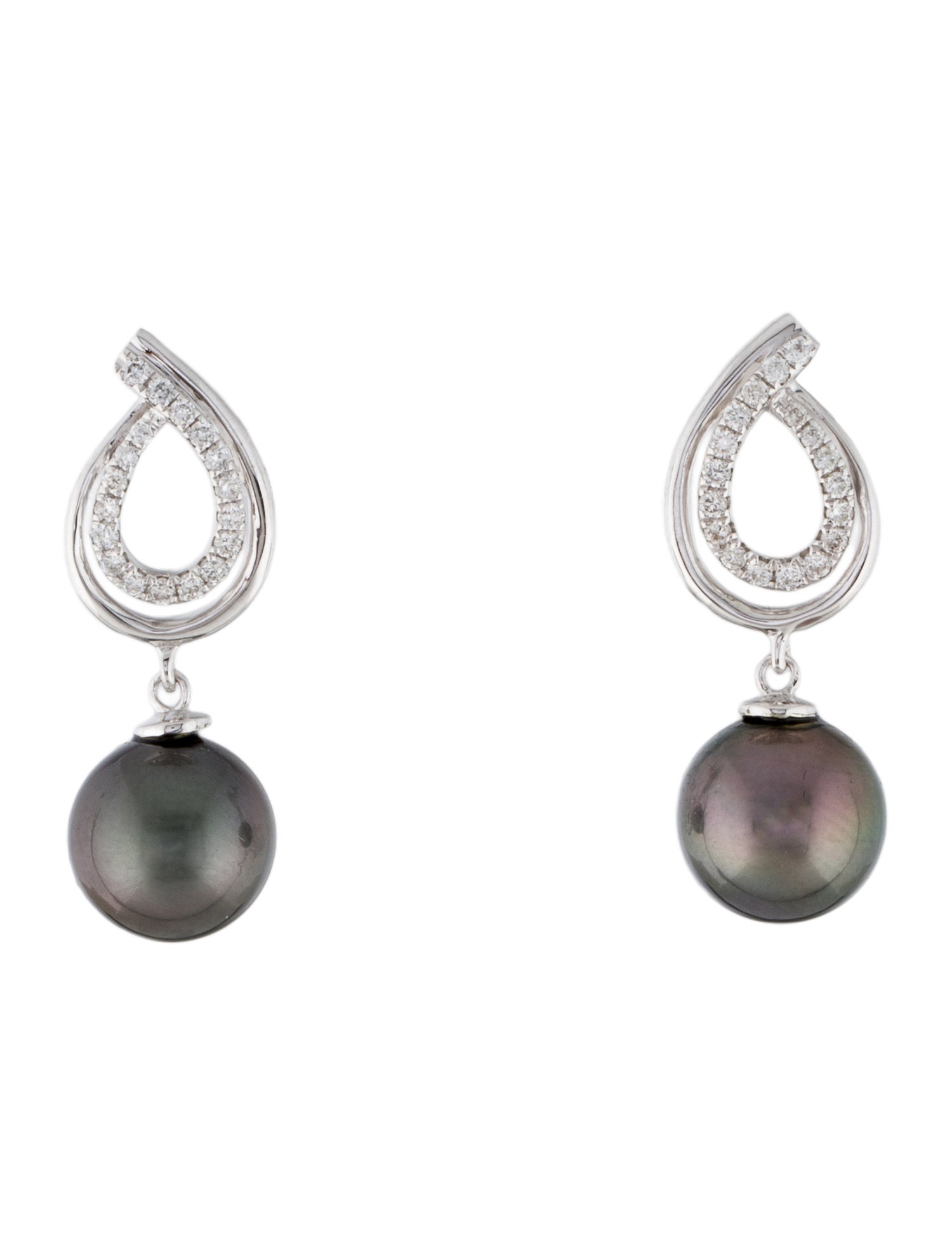 Earrings 14K Pearl & Diamond Drop Earrings