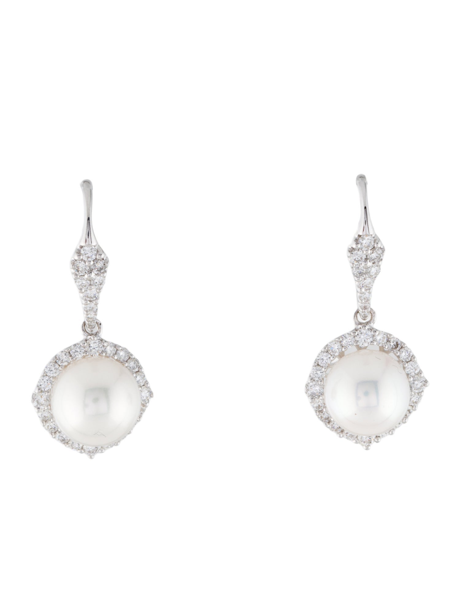 Earrings 14K Pearl & Diamond Drop Earrings