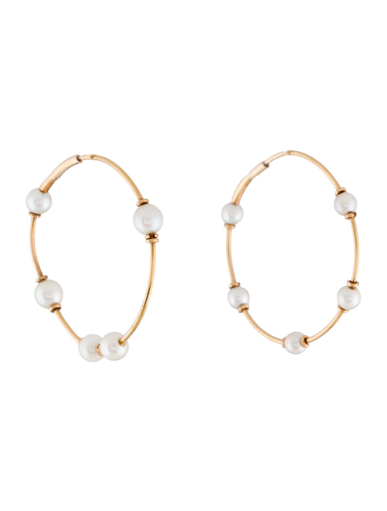 Earrings 18K Pearl Infinity Hoop Earings