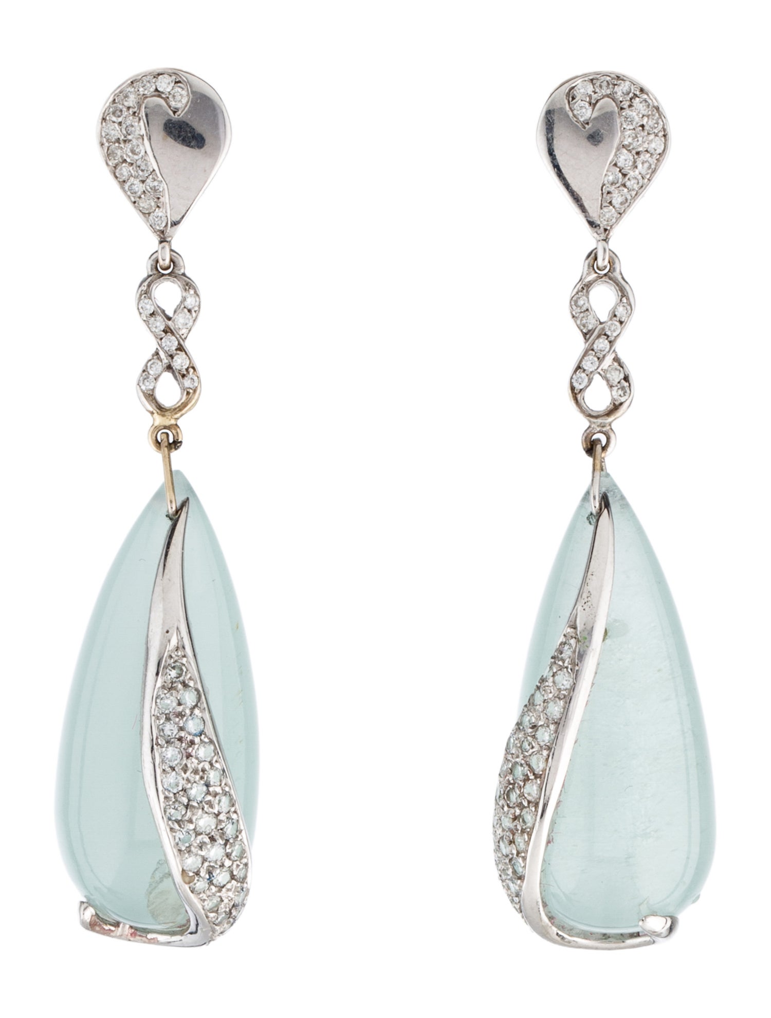 Earrings Suzanne Wilson 18K Aquamarine & Diamond Drop Earrings