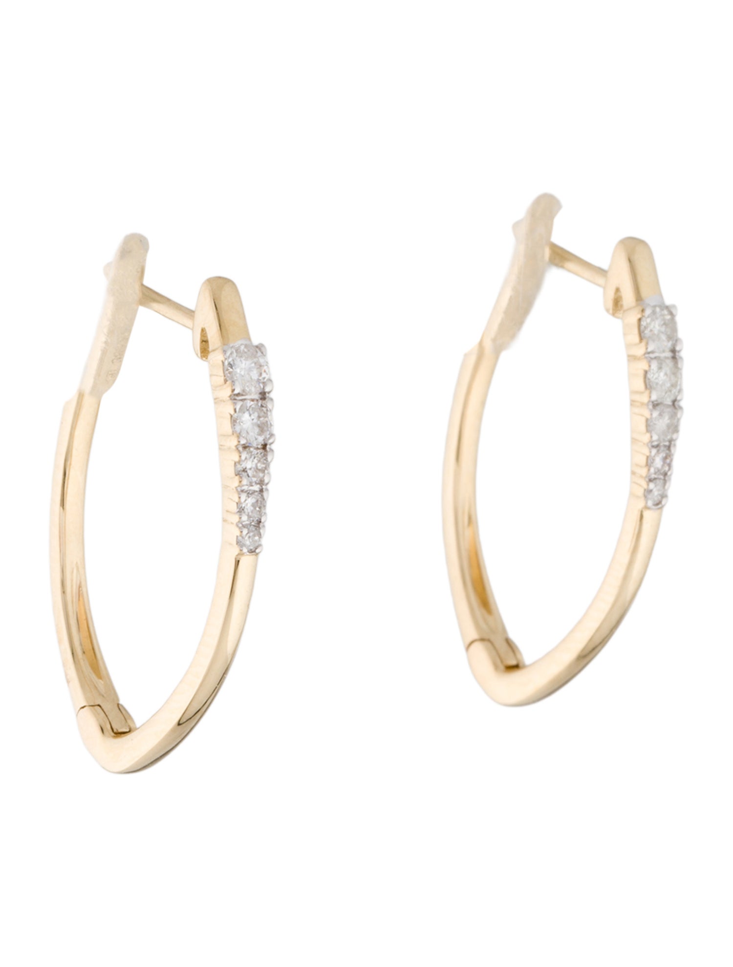 Earrings 14K Diamond Hoop Earrings