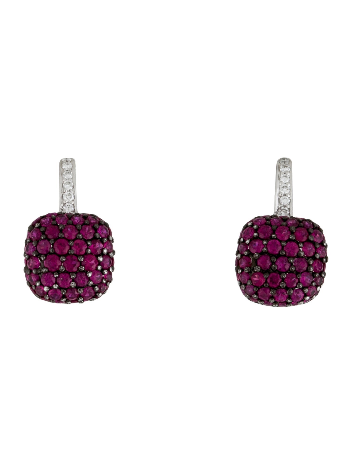 Earrings 18K Ruby & Diamond Earclip