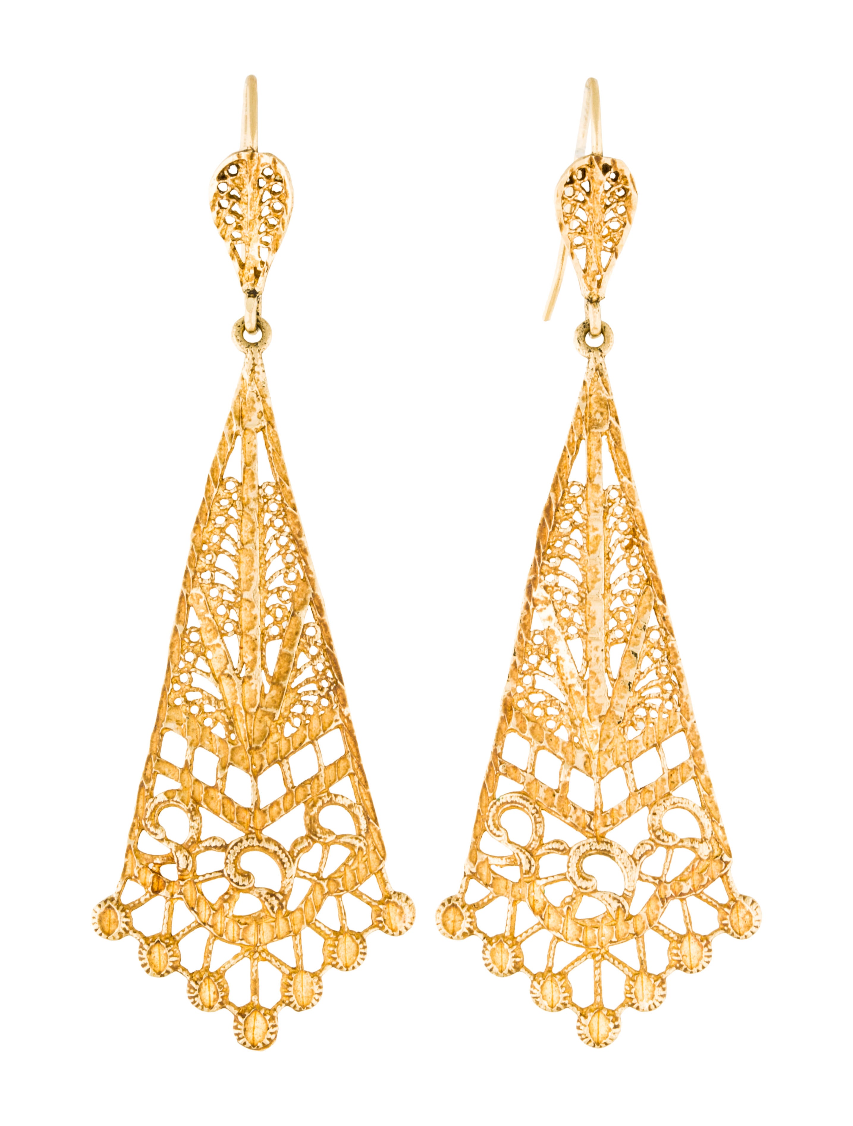 14k Filigree Chandelier Earrings Earri35271 The Realreal 14k Filigree Chandelier