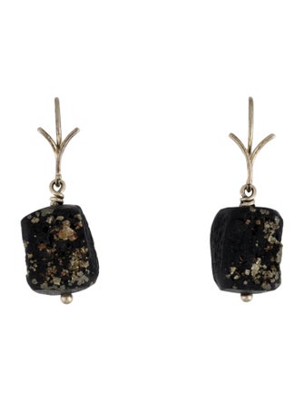 Earrings 18K Pyrite in Matrix Drop Earrings