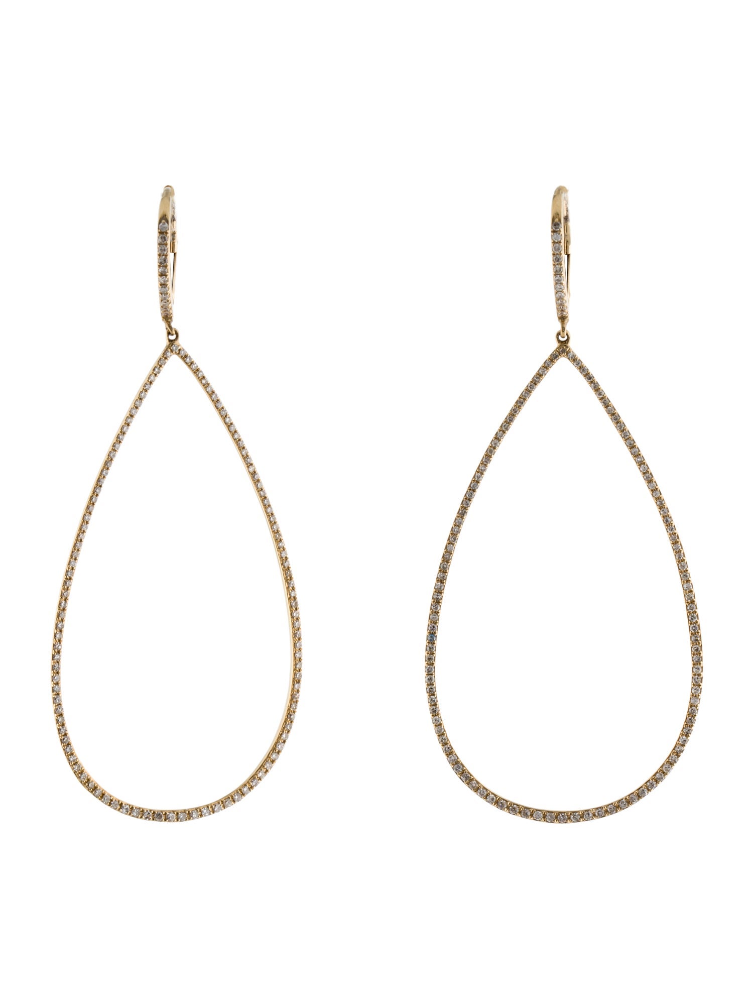 Earrings 14K Diamond Open Teardrop