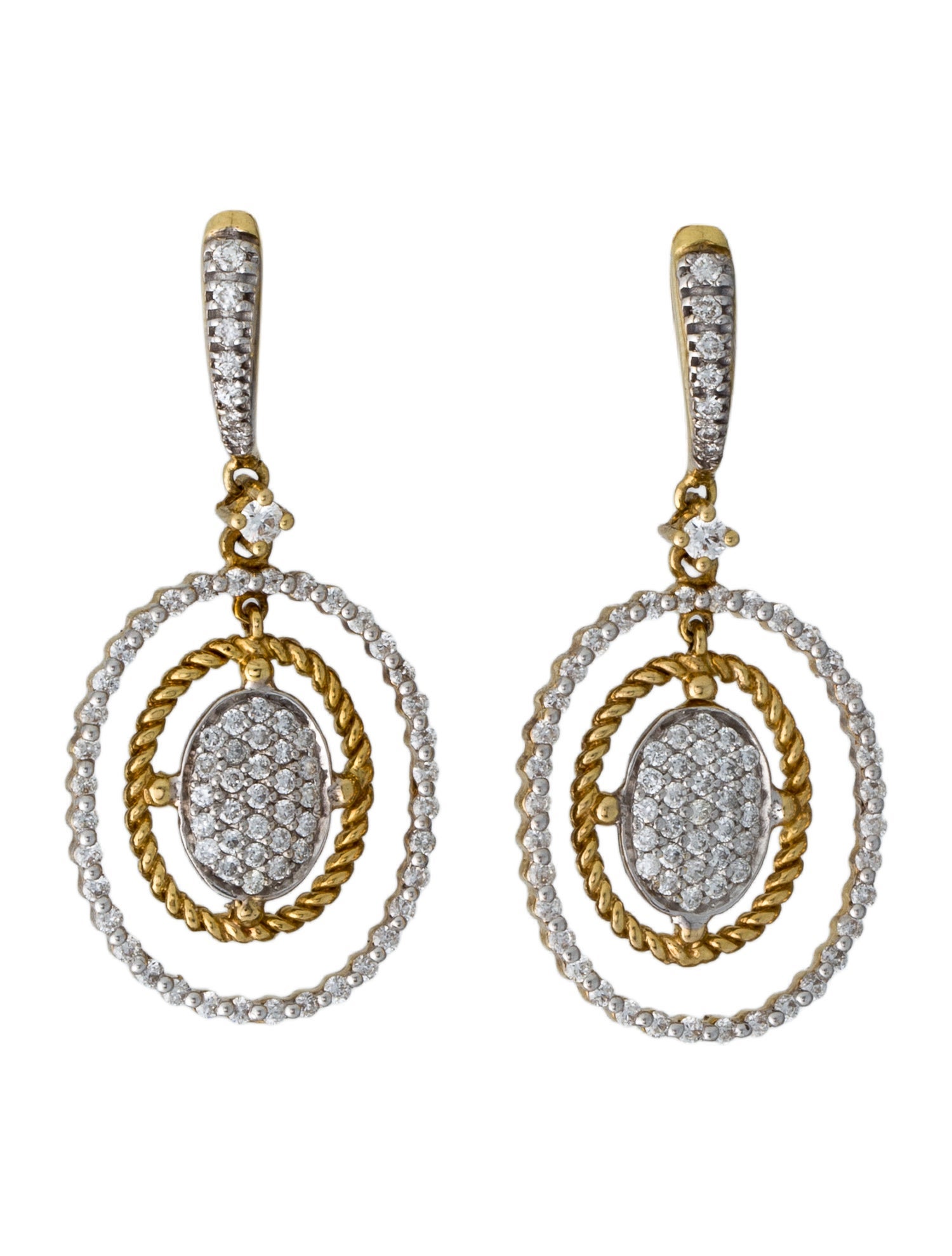Earrings 14K 1.47ctw Diamond Chandelier