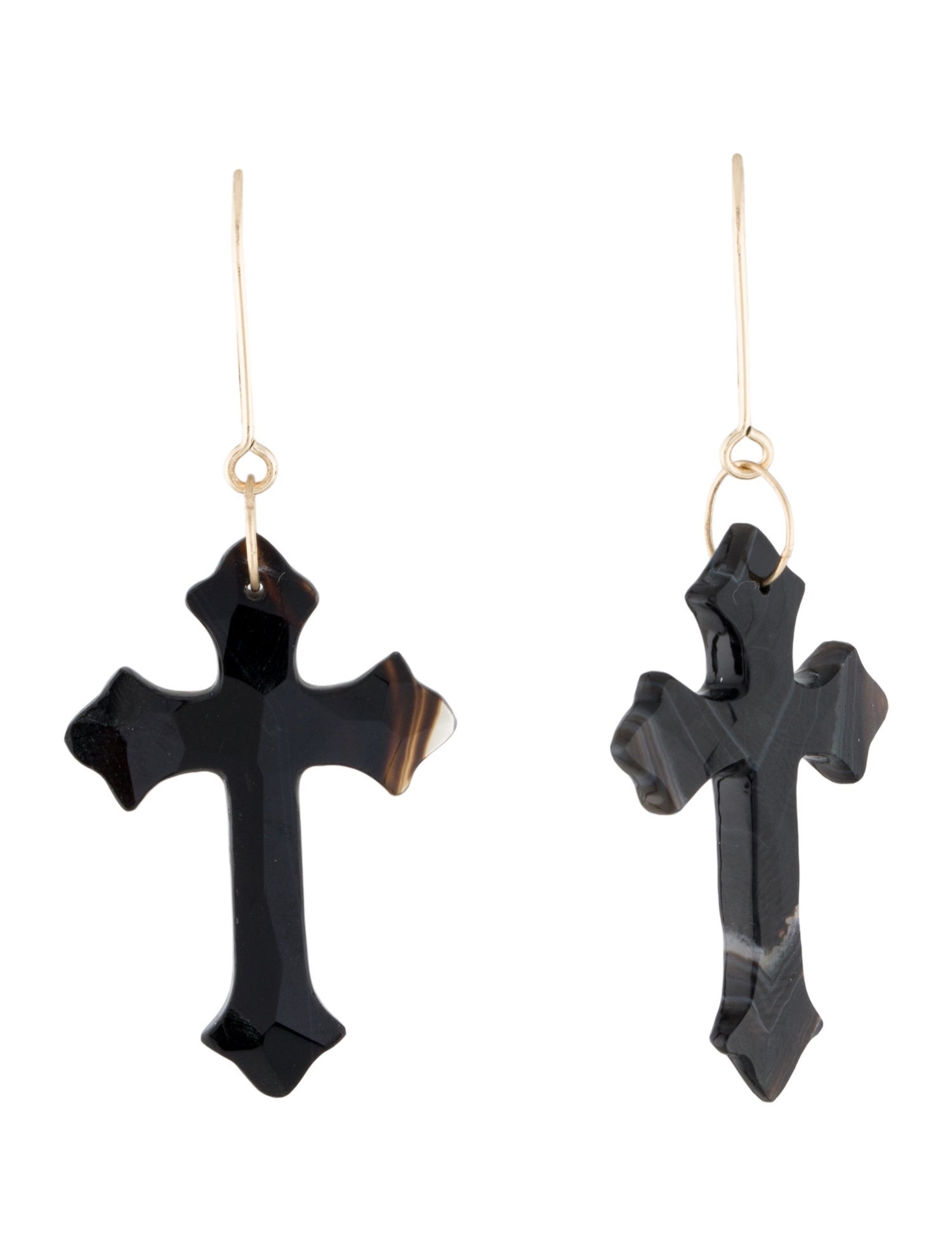 Earrings 14K Agate Cross Drop Earrings