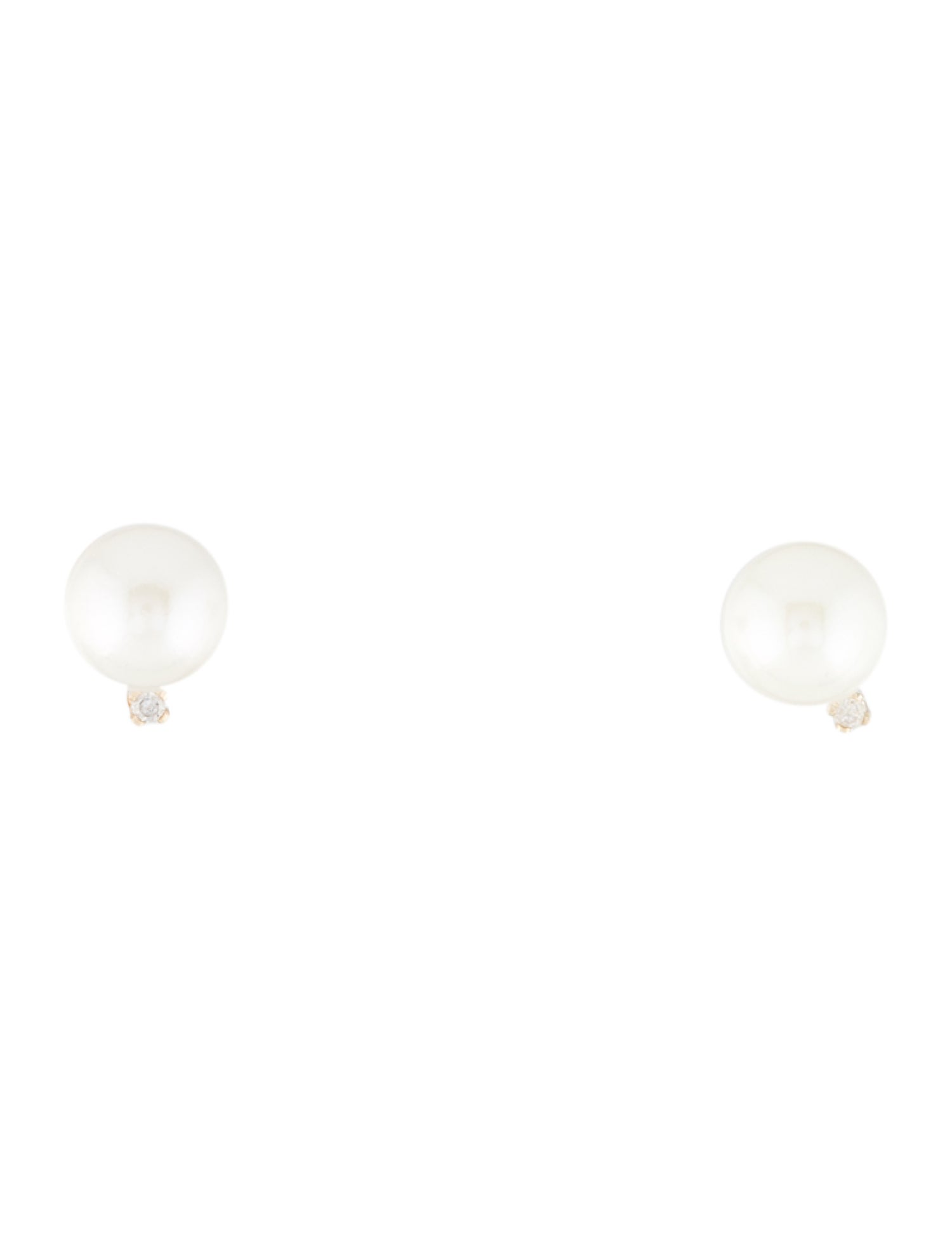 Earrings 14K Pearl & Diamond Stud Earrings