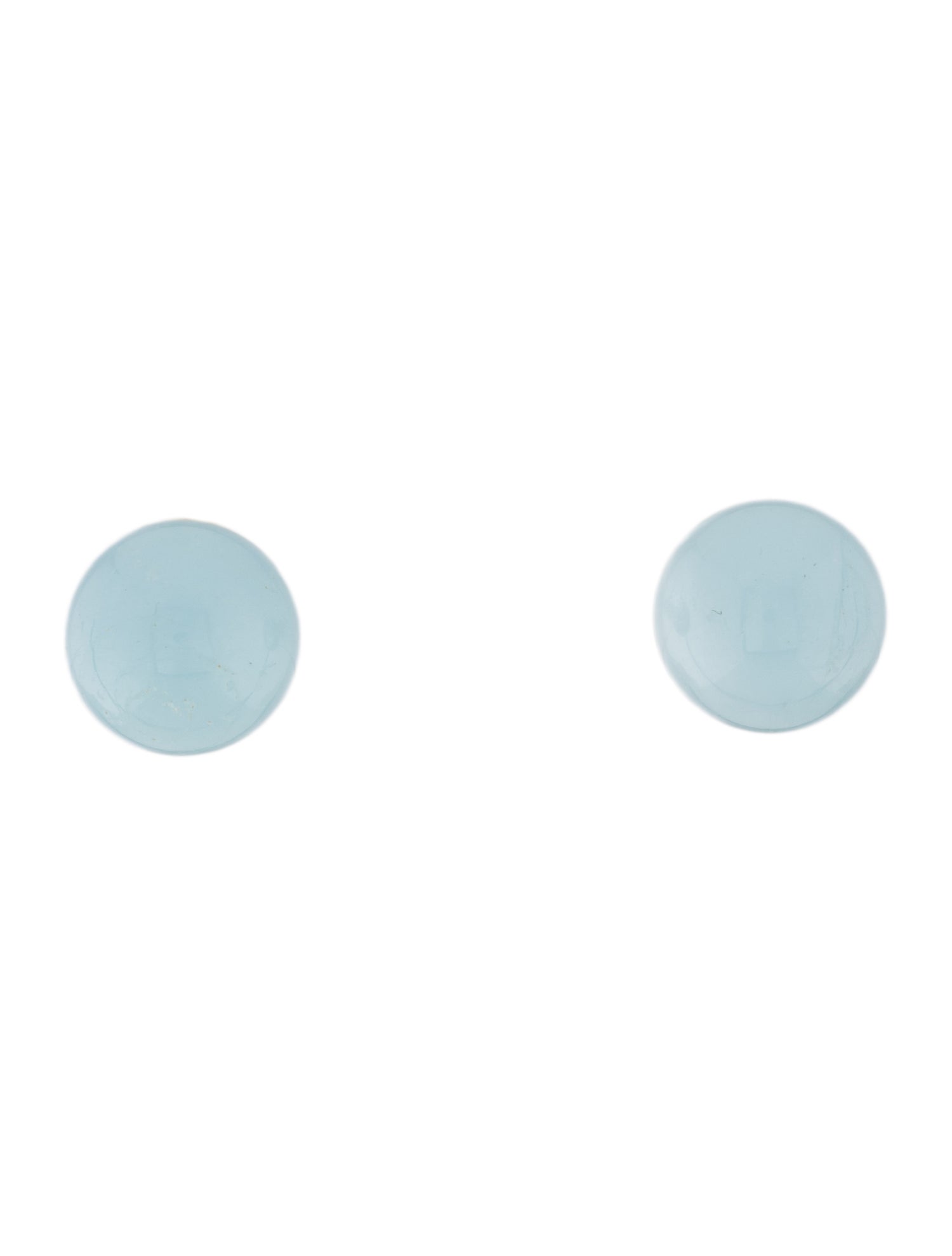 Earrings 18K Aquamarine Ball Stud Earrings