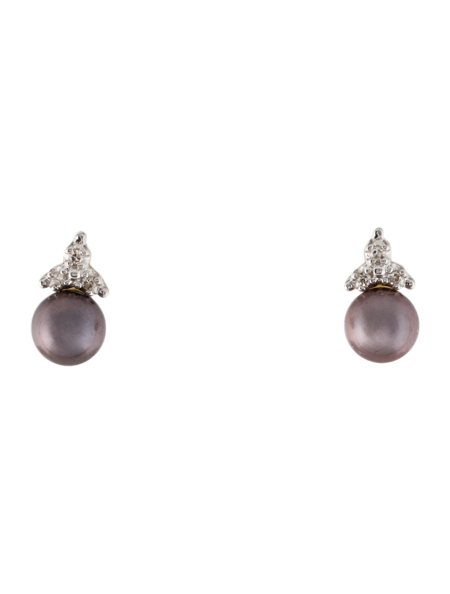 Earrings 14K Pearl & Diamond Earrings