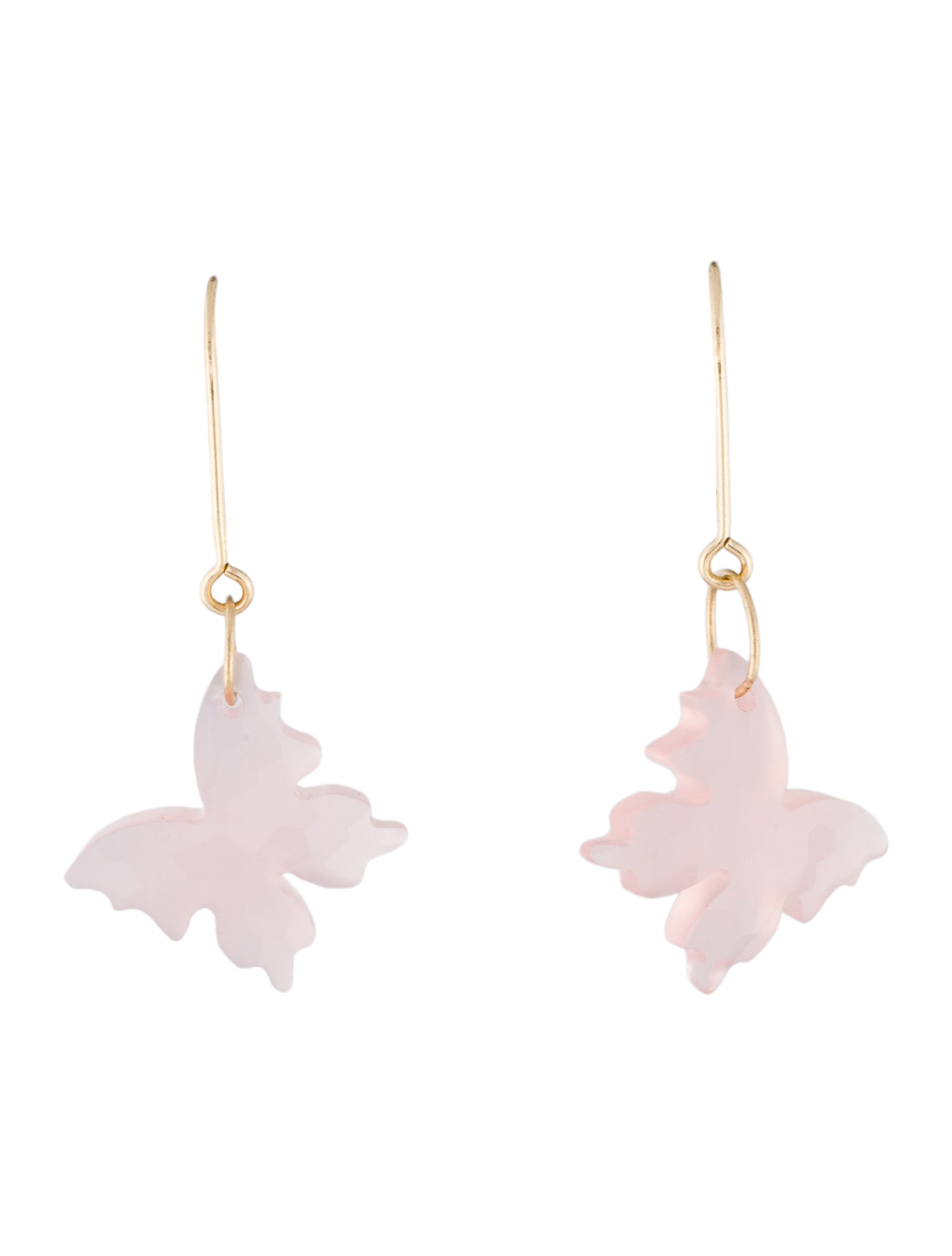 Earrings 14K Rose Quartz Butterfly Earrings