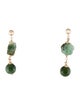 Earrings 14K Jadeite Flower Drop Earrings