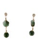 Earrings 14K Jadeite Flower Drop Earrings