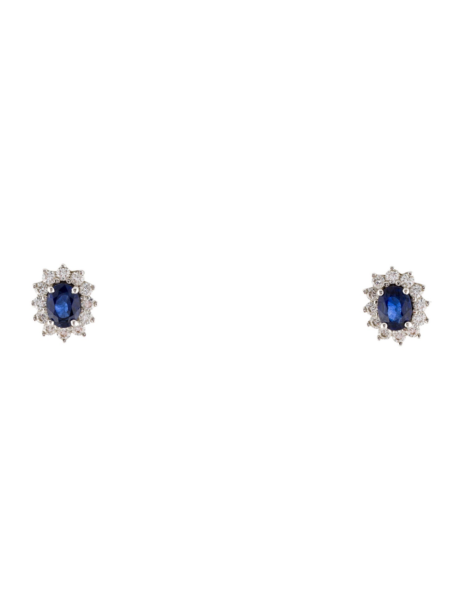 Earrings 18K 2.00ctw Sapphire & Diamond Earclip Earrings