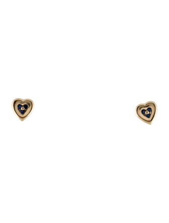 Earrings 14K Sapphire Heart Stud Earrings