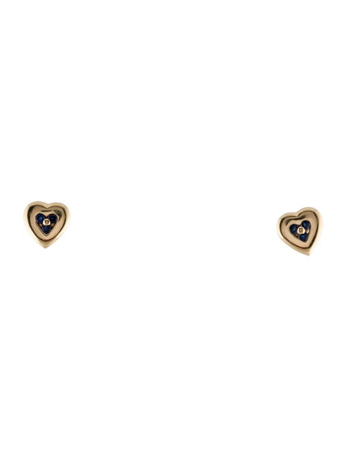 Earrings 14K Sapphire Heart Stud Earrings