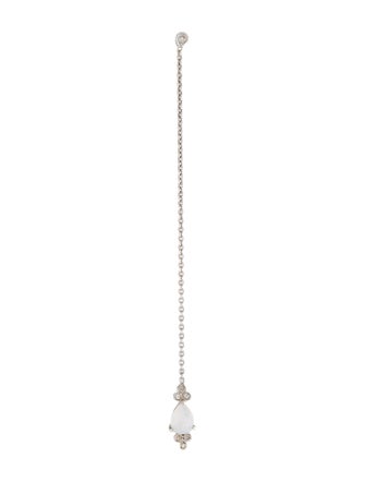 Earrings 14K Moonstone Labradorite & Diamond Single Drop Earring