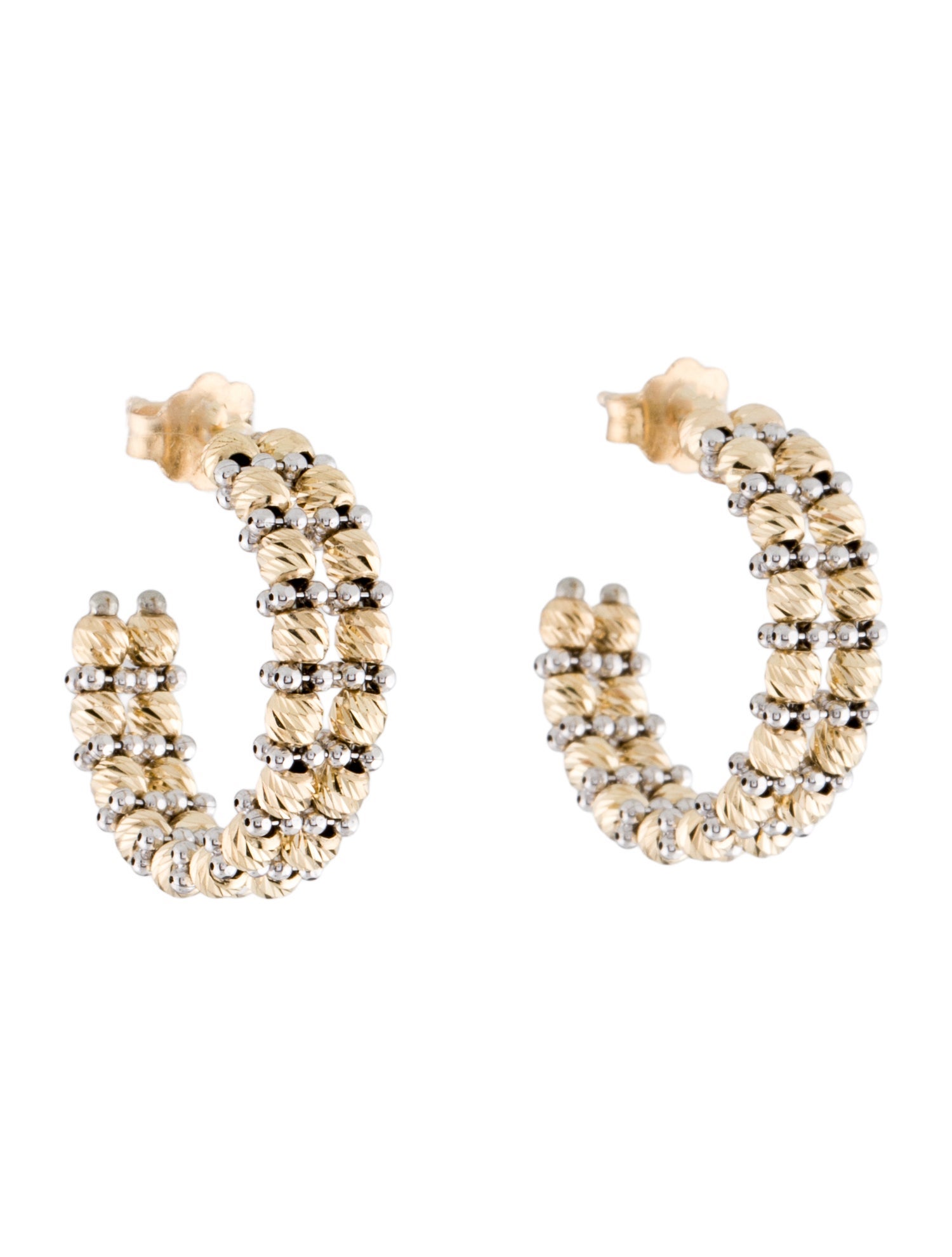Earrings 14K Two-Tone Hoop Earrings