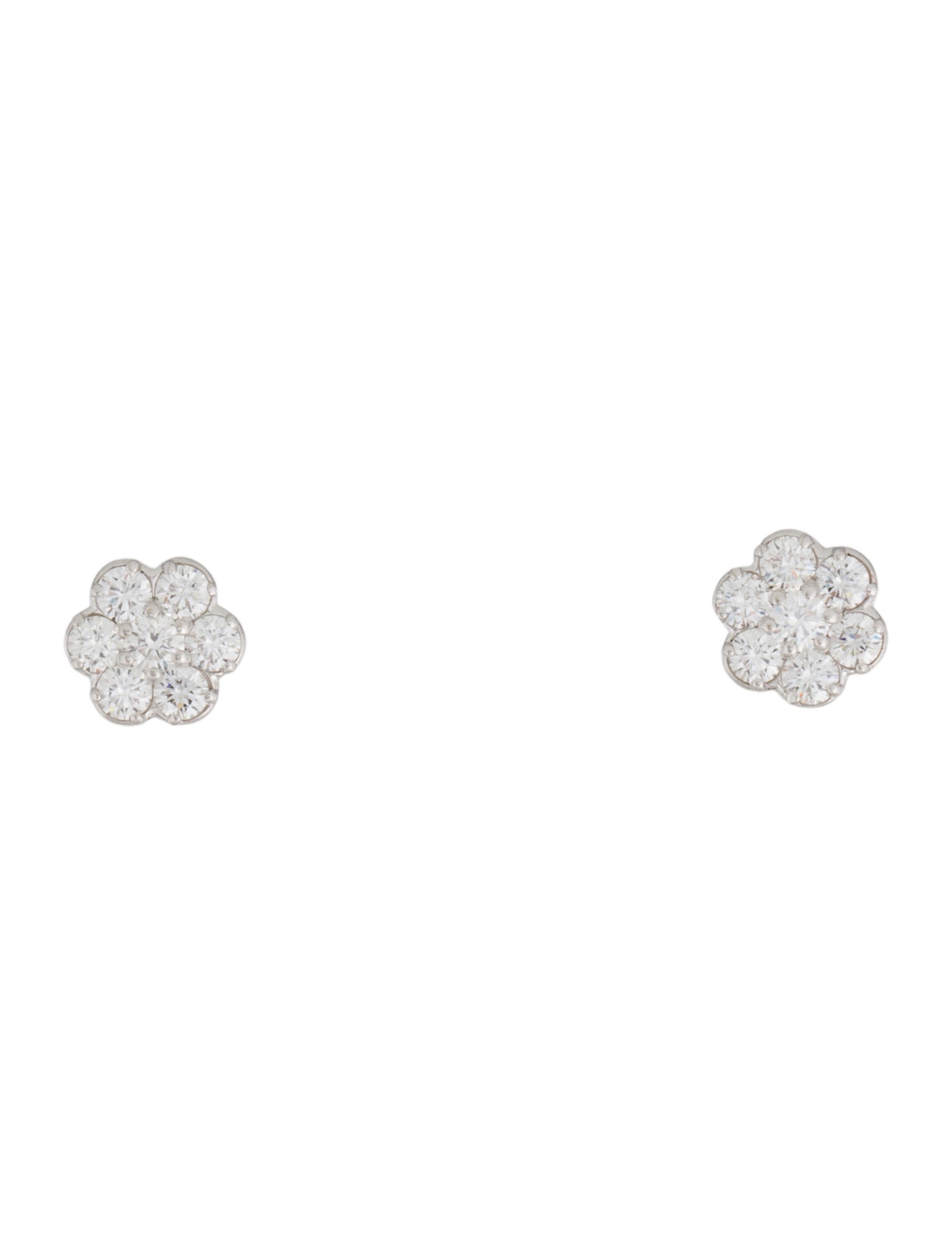 Earrings 14K Diamond Cluster Stud Earrings