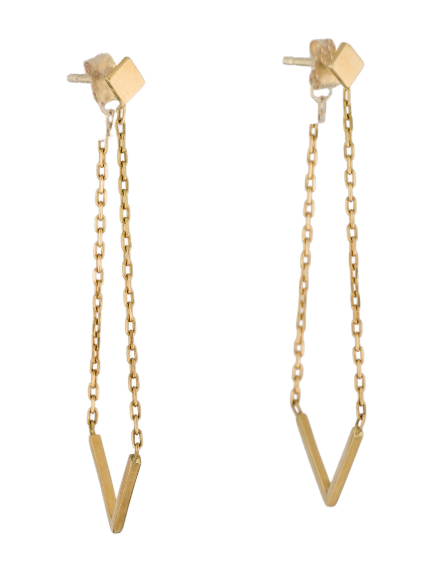 Earrings Sweet Pea 18K Gatsby Glamour V Chain