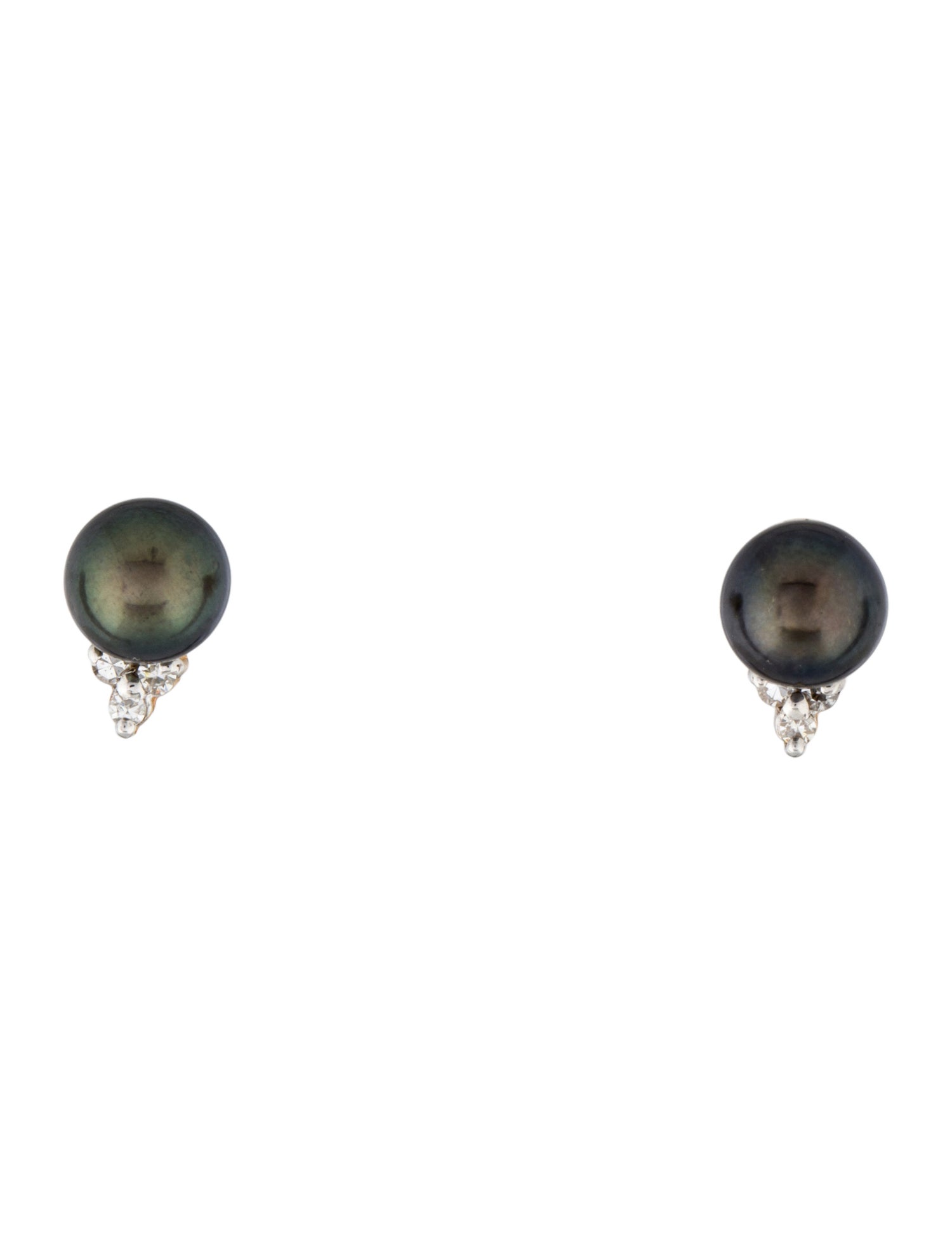 Earrings 14K Pearl & Diamond Stud Earrings