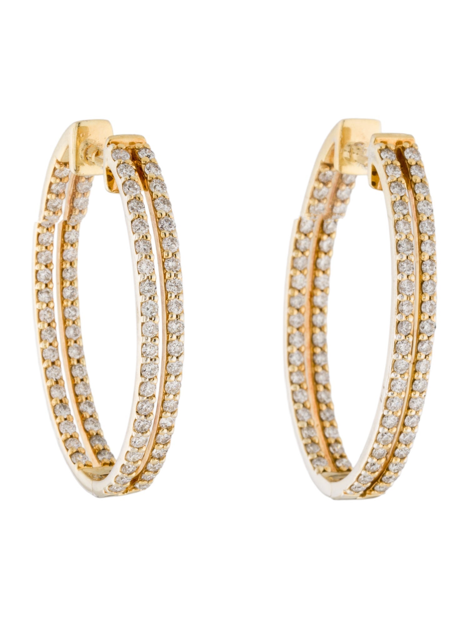 Earrings 14K 2.22ctw Diamond Inside-Out Hoop Earrings