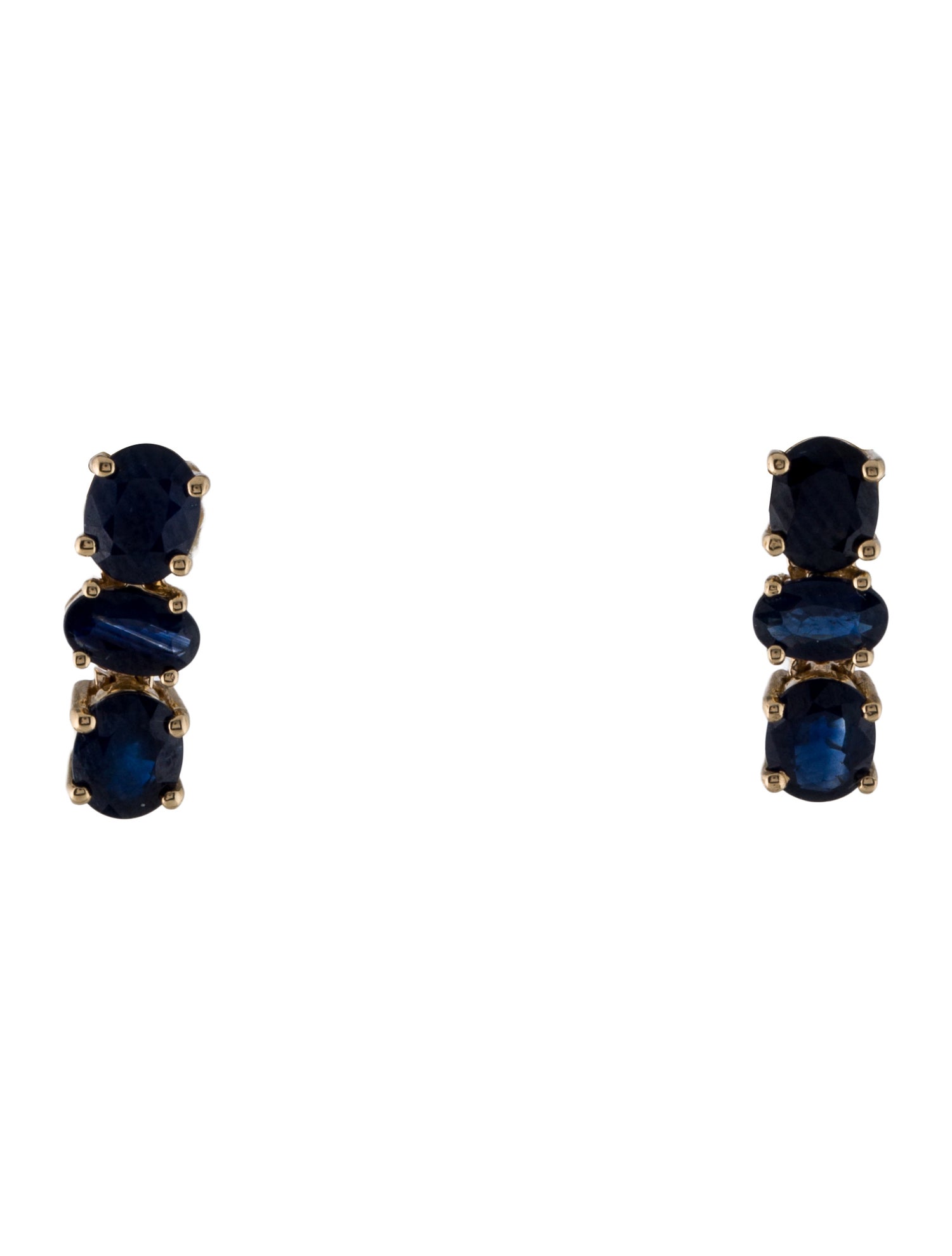 Jewelmak 14K 1.80ctw Sapphire Drop Earrings