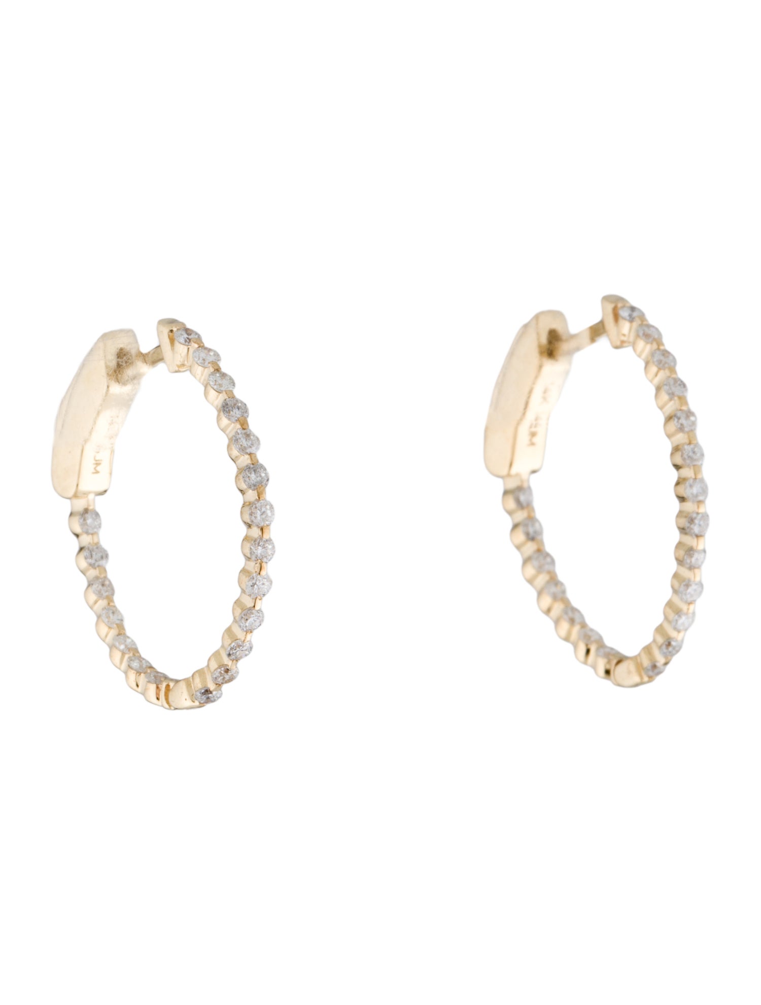 Earrings 14K Diamond Inside-Out Hoop Earrings