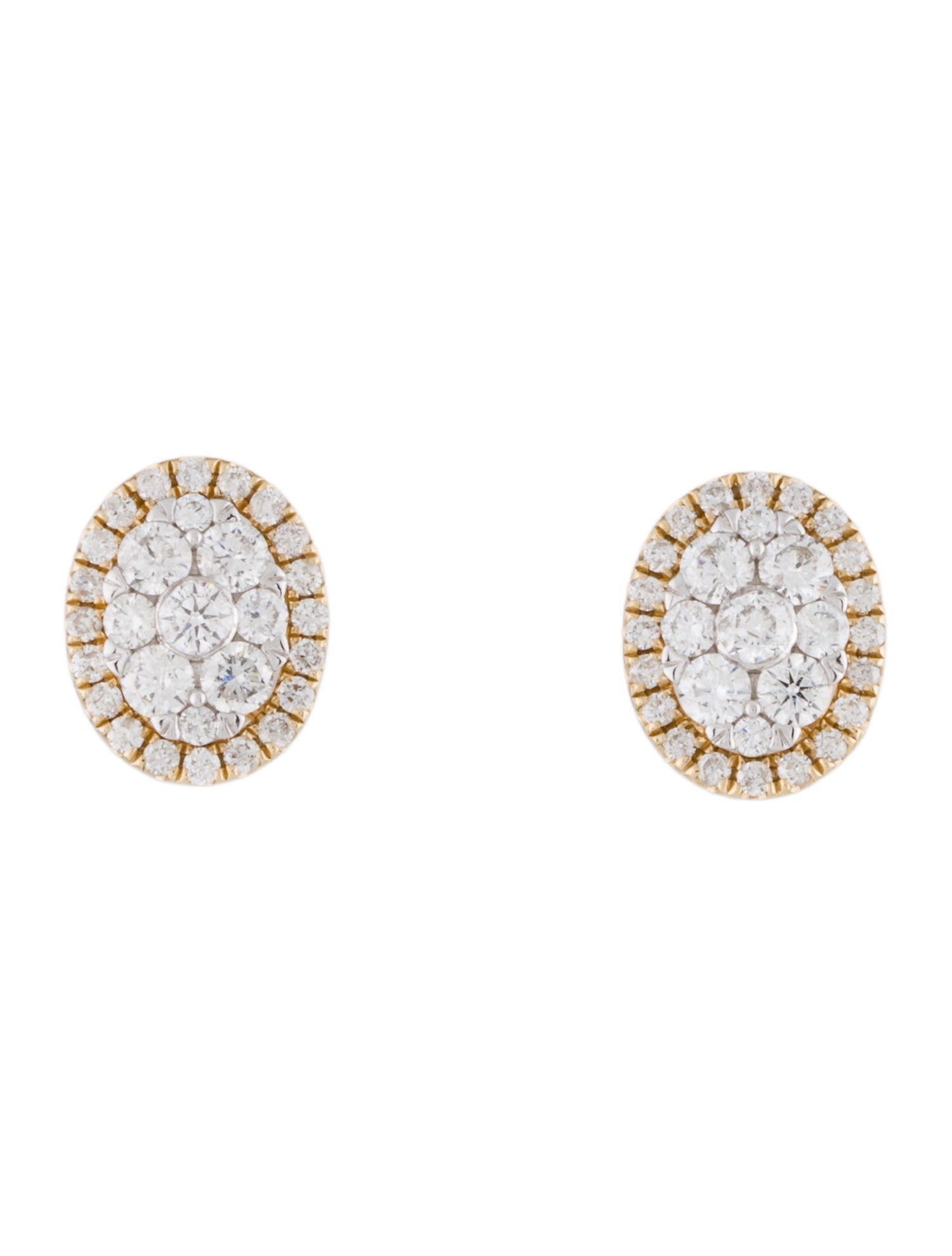 Earrings 14K 1.00ctw Oval Halo Stud Earrings Earrings