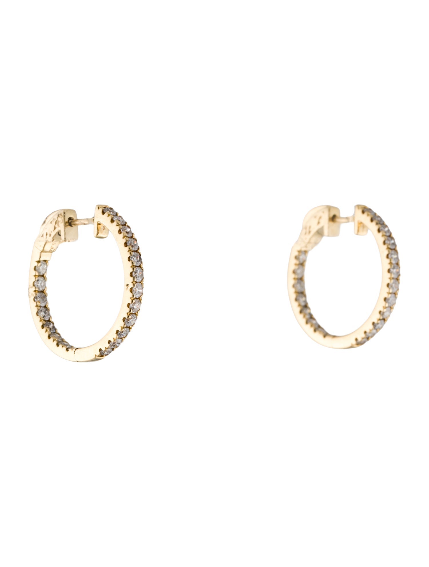 Earrings 14K 1.50ctw Diamond Inside-Out Hoop Earrings