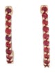 Earrings 10K Ruby & Spinel J-Hoop Earrings