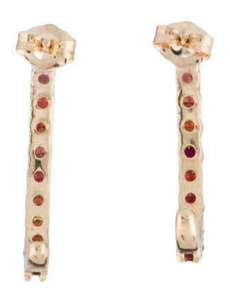 Earrings 10K Ruby & Spinel J-Hoop Earrings