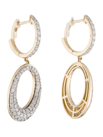 Earrings Drop 14K Two-Tone Hoop